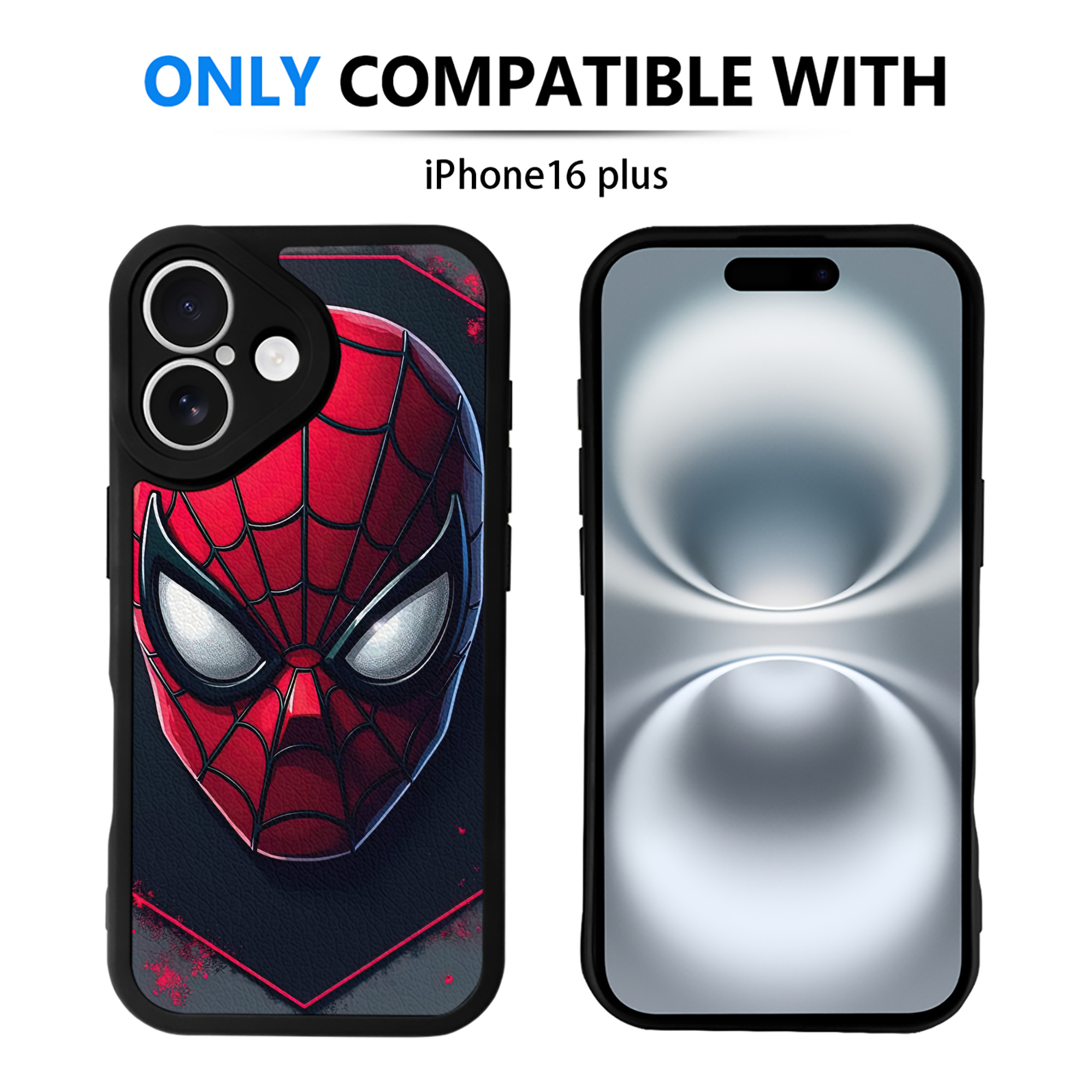 （画像用） Spider Man スパイダーマン 【iPhone 16シリーズ対応】シリコンスマホケース（レザー調） 材質：シリコン